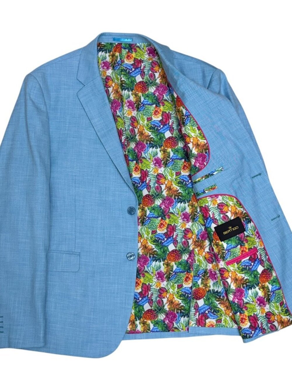BERTIGO Tropical Blazer Sport Coat Luxury Designer Business Jacket Mens 44R